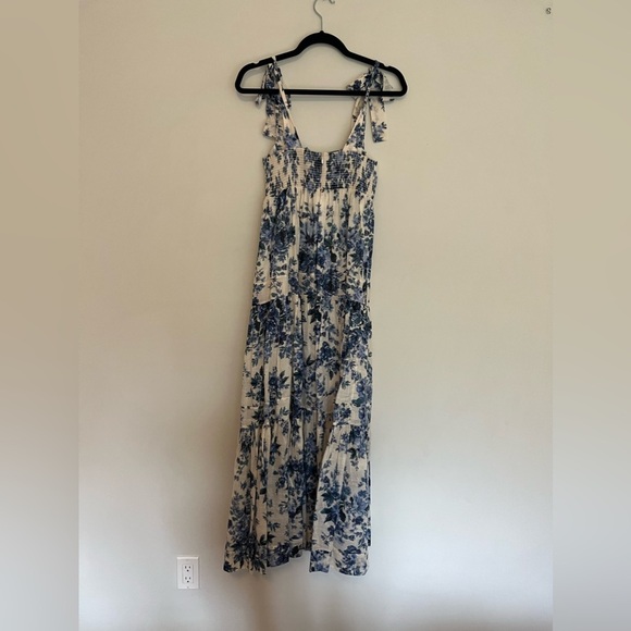 ZIMMERMANN Aliane Floral Cotton Voile Midi Dress - Blue - Picture 8 of 10
